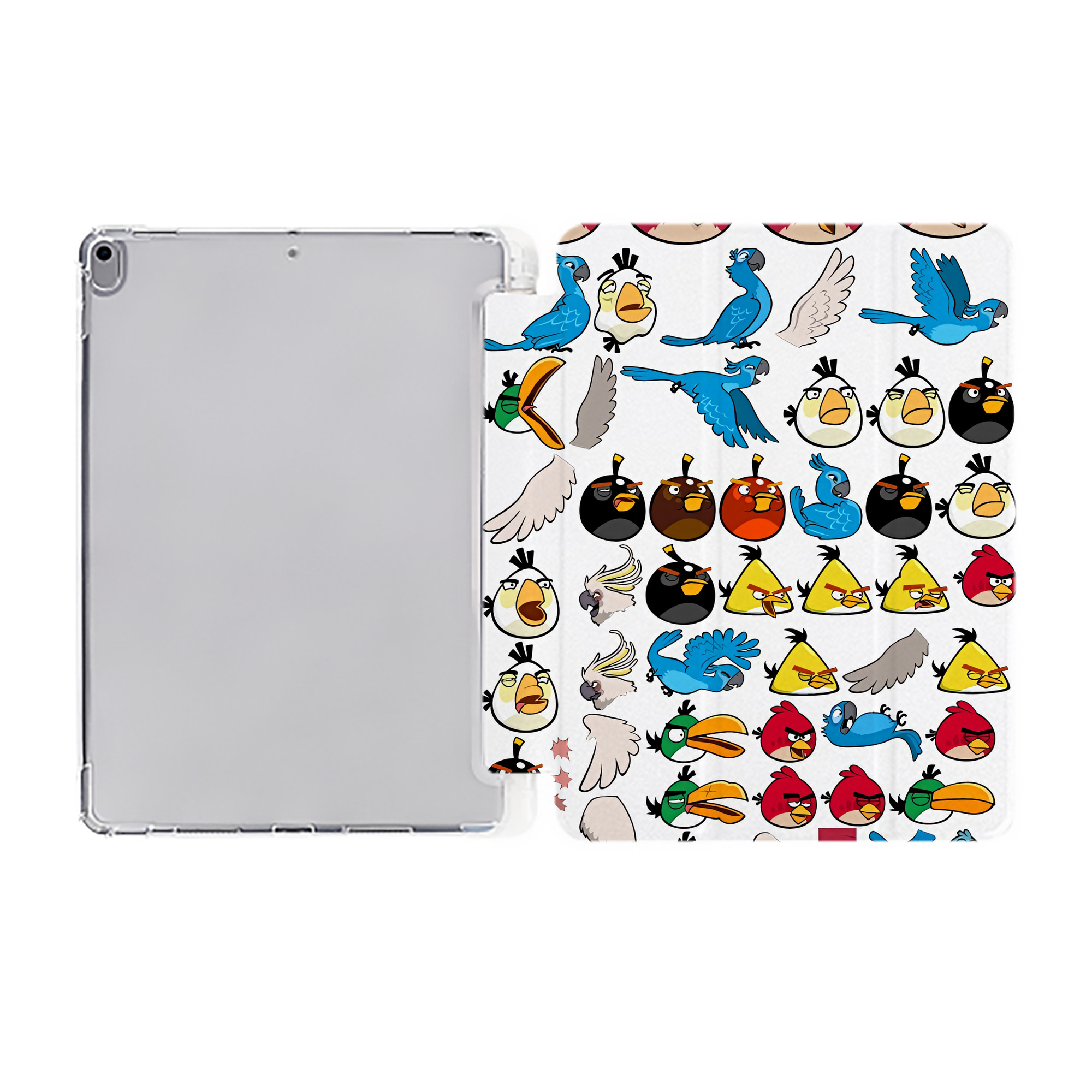 （画像用） Angry Birds アングリーバード IPad ケース ペン収納付き 三つ折りスタンド PUレザー×シリコン 対応機種9.5/10.5/10.9インチ